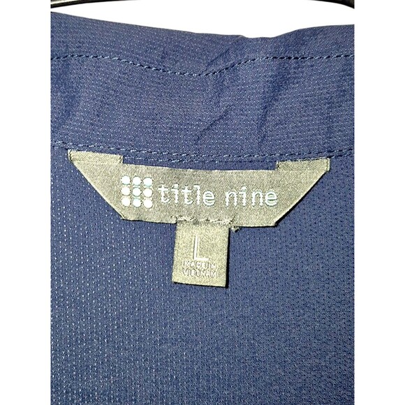 Title Nine Blue Evelyn Jumpsuit Recycled Nylon Blend Size L Collared Pockets - Picture 3 of 7